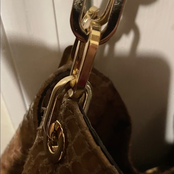 Michael Kors Tan and Brown Snake Print Hobo Bag - Picture 13 of 14